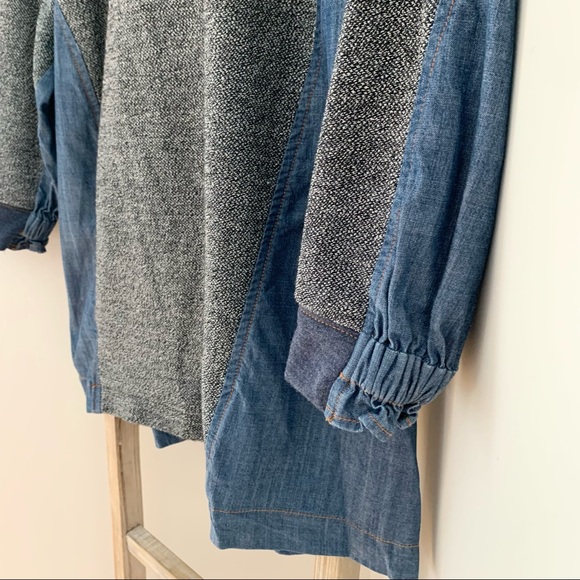 Anthropologie Current Air Textured/Denim Top, Small - Picture 4 of 12